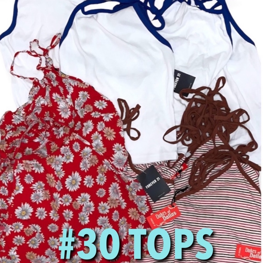 Forever 21 NWT Wholesale Inventory Bundle 30 Halter Tops in 3 Styles Size S/M/L